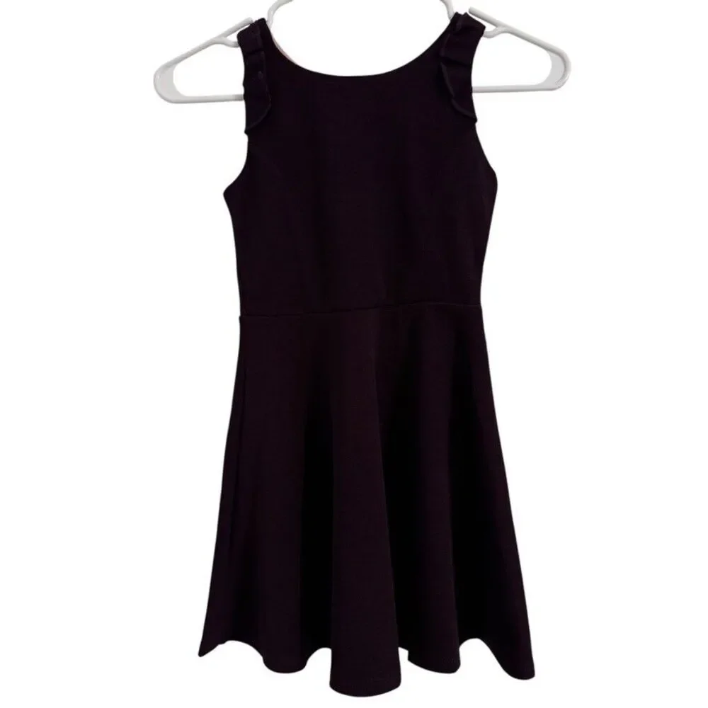 Ava & Yelly Girls Size 7 Ruffle Sleeveless Skater Dress Plum Purple color